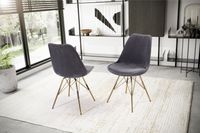 Esszimmerstuhl 2er Set FineBuy Küchenstuhl Cord Cara Stoff Stuhl Skandinavisch – Ansicht 2