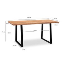 Esszimmertisch FineBuy Esstisch 120 cm Akazie Massivholz Küchentisch Baumkante – Ansicht 3