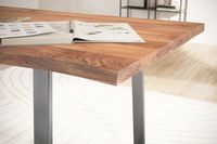 Schreibtisch FineBuy Bürotisch 120 cm Akazie Massivholz Computertisch Baumkante – Ansicht 4