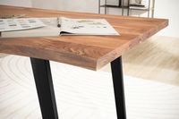 Schreibtisch FineBuy 120 cm Akazie Massivholz Bürotisch Computertisch Baumkante – Ansicht 4