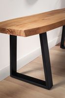 Garderobenbank FineBuy Sitzbank Akazie Massivholz 120 cm Baumkante Flurbank – Ansicht 5