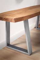 Garderobenbank FineBuy Sitzbank Akazie Massivholz 120 cm Baumkante Flurbank – Ansicht 5