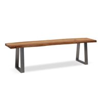 Esszimmerbank FineBuy Sitzbank Akazie Massivholz 180 cm Essbank Baumkante Chrom – Ansicht 6
