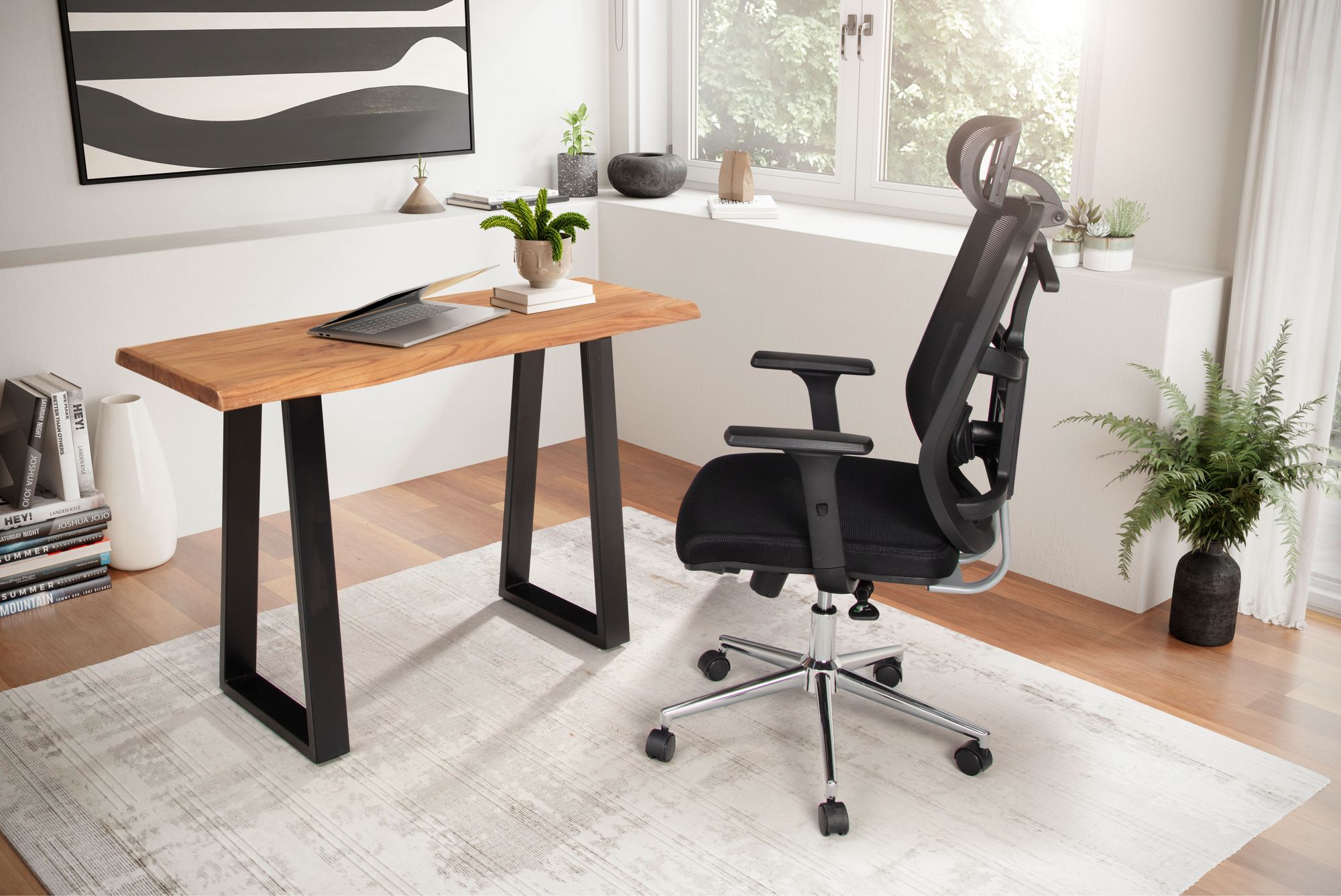 FineBuy Schreibtisch 118x41x76,5 cm Akazie Massivholz / Metall Computertisch Baumkante, Homeoffice Bürotisch Massiv Schmal, Holztisch Laptoptisch Arbeitszimmer | Farbe: Braun FineBuy Schreibtisch 118x41x76,5 cm Akazie Massivholz / Metall Computertisch Baumkante, Homeoffice Bürotisch Massiv Schmal, Holztisch Laptoptisch Arbeitszimmer | Farbe: Braun