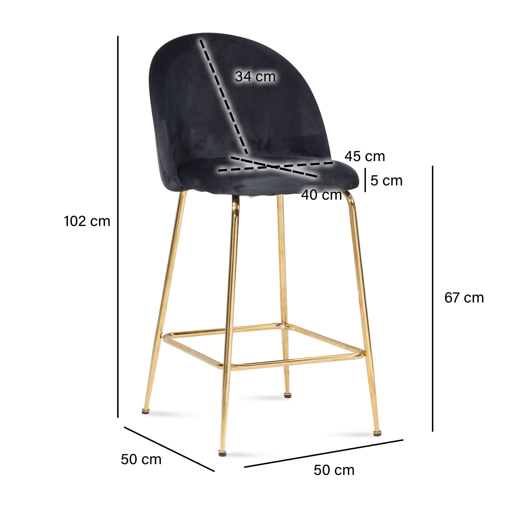 FineBuy 2er Set Barhocker Samt Hocker mit Lehne & goldenen Beinen, Küchenhocker Skandinavisch Stoff / Metall 110 kg, Design Barstuhl Tresenhocker, Bistrohocker Gepolstert | Farbe: Schwarz FineBuy 2er Set Barhocker Samt Hocker mit Lehne & goldenen Beinen, Küchenhocker Skandinavisch Stoff / Metall 110 kg, Design Barstuhl Tresenhocker, Bistrohocker Gepolstert | Farbe: Schwarz