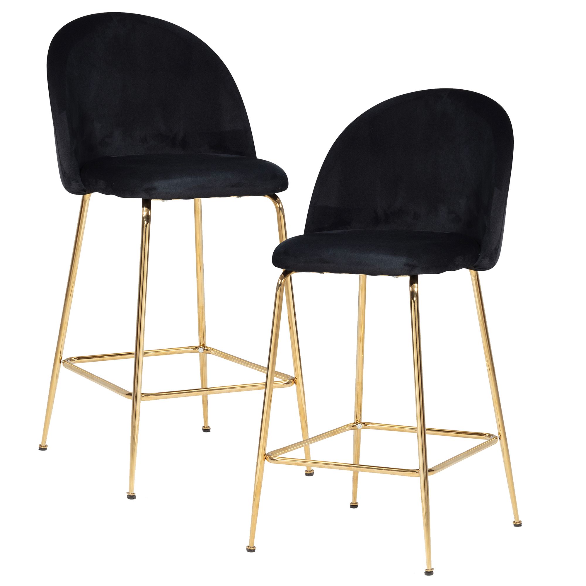 FineBuy 2er Set Barhocker Samt Hocker mit Lehne & goldenen Beinen, Küchenhocker Skandinavisch Stoff / Metall 110 kg, Design Barstuhl Tresenhocker, Bistrohocker Gepolstert | Farbe: Schwarz FineBuy 2er Set Barhocker Samt Hocker mit Lehne & goldenen Beinen, Küchenhocker Skandinavisch Stoff / Metall 110 kg, Design Barstuhl Tresenhocker, Bistrohocker Gepolstert | Farbe: Schwarz