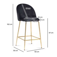 Barhocker 2er Set FineBuy Barstuhl Samt Tresenhocker Küchenhocker 110 kg Stoff – Ansicht 3