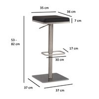 Barhocker FineBuy Tresenhocker Schwarz Kunstleder Edelstahl Barstuhl Modern – Ansicht 3