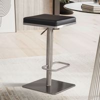Barhocker FineBuy Tresenhocker Schwarz Kunstleder Edelstahl Barstuhl Modern – Ansicht 1