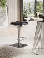 Barhocker FineBuy Tresenhocker Schwarz Kunstleder Edelstahl Barstuhl Modern – Ansicht 2