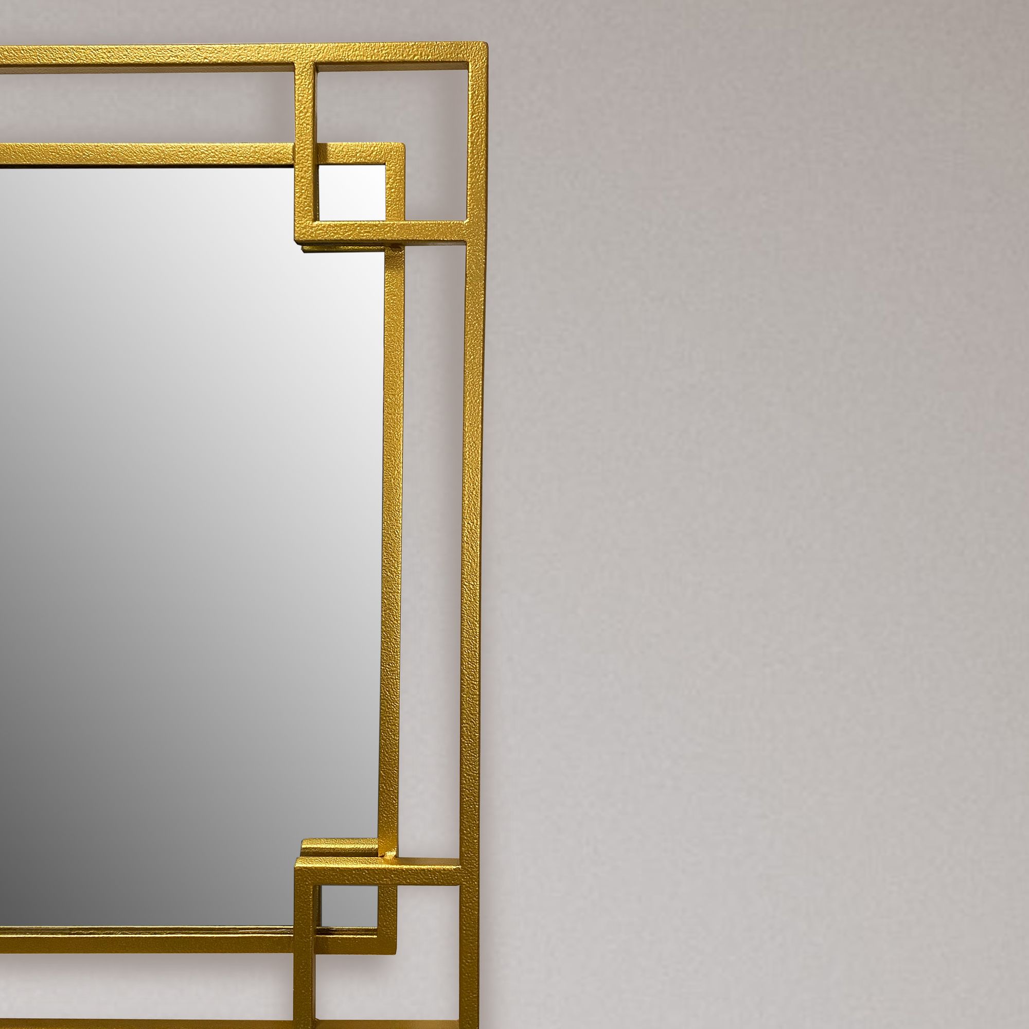 FineBuy Wandspiegel Metall Design Hängespiegel Gold, Eisen Dekospiegel Quadratisch mit Rahmen, Spiegel Wand, Flurspiegel Garderobenspiegel Modern | Farbe: Gold FineBuy Wandspiegel Metall Design Hängespiegel Gold, Eisen Dekospiegel Quadratisch mit Rahmen, Spiegel Wand, Flurspiegel Garderobenspiegel Modern | Farbe: Gold