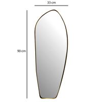 Design Wandspiegel organische Form 90 cm moderner Spiegel asymmetrisch gold – Ansicht 3
