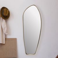 Design Wandspiegel organische Form 90 cm moderner Spiegel asymmetrisch gold – Ansicht 1