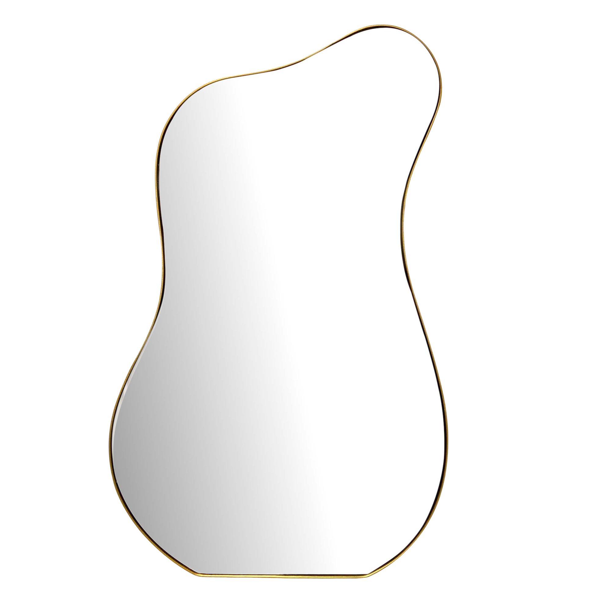 Finebuy Design Wandspiegel organische Form 100 cm moderner unregelmäßiger rahmenloser Spiegel asymmetrisch gold, Badezimmer, Schlafzimmer, Eingangsbereich, Flur | Farbe: Gold