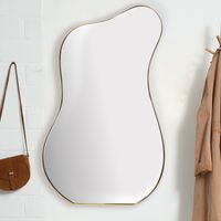 Design Wandspiegel organische Form 100 cm moderner Spiegel asymmetrisch gold – Ansicht 1