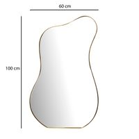 Design Wandspiegel organische Form 100 cm moderner Spiegel asymmetrisch gold – Ansicht 3
