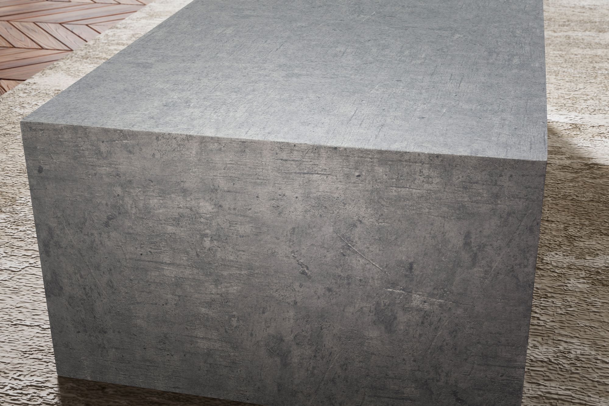 Couchtisch FineBuy Wohnzimmertisch MONOBLOC Beton Optik Grau Sofatisch Modern – Ansicht 5
