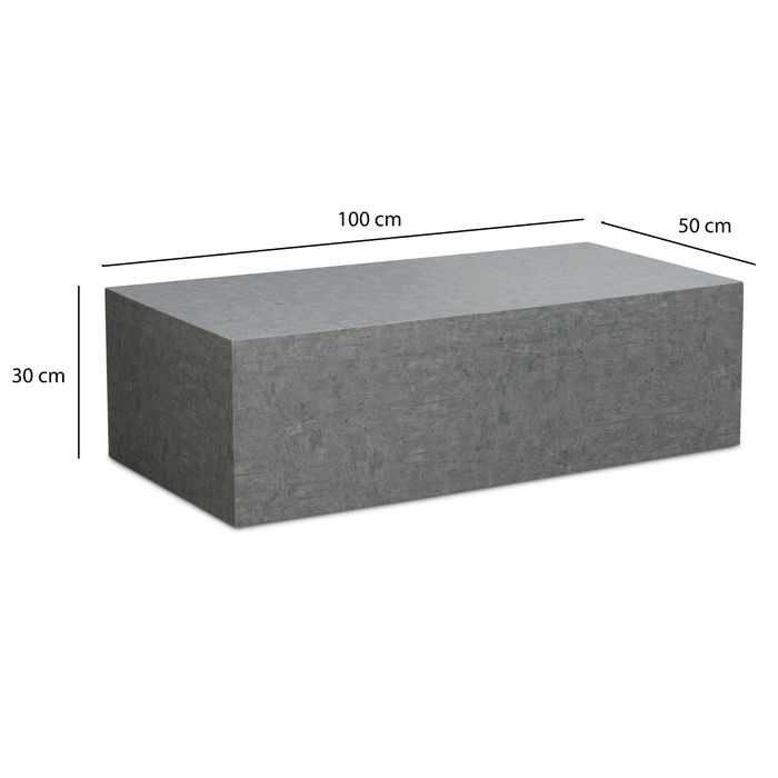 Couchtisch FineBuy Wohnzimmertisch MONOBLOC Beton Optik Grau Sofatisch Modern – Maßzeichnung