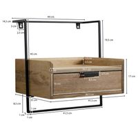 Nachtkonsole Wandmontage Schublade schwebender Nachttisch Wandboard Stauraum – Ansicht 3