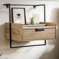 Nachtkonsole Wandmontage Schublade schwebender Nachttisch Wandboard Stauraum – Ansicht 1