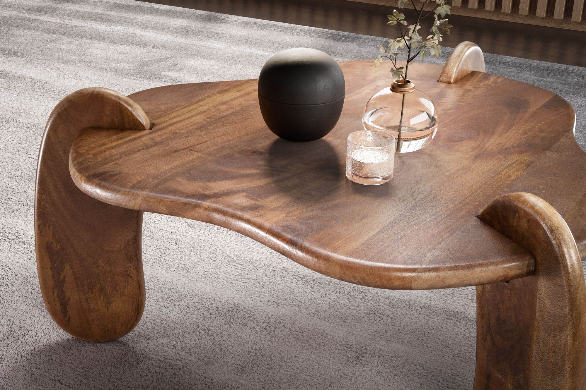 FineBuy Couchtisch 78x78x39,5 cm Mango Massivholz Walnussfarben Sofatisch Niedrig, Dreibein Wohnzimmertisch Organisch, Design Kaffeetisch Wohnzimmer Modern mit natürlicher Holzmaserung | Farbe: Braun FineBuy Couchtisch 78x78x39,5 cm Mango Massivholz Walnussfarben Sofatisch Niedrig, Dreibein Wohnzimmertisch Organisch, Design Kaffeetisch Wohnzimmer Modern mit natürlicher Holzmaserung | Farbe: Braun