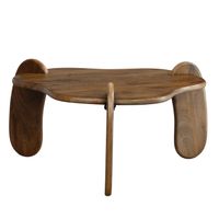 Couchtisch Mango Massivholz Ø78cm Design Wohnzimmertisch in organischer Form – Ansicht 6