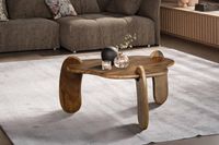 Couchtisch Mango Massivholz Ø78cm Design Wohnzimmertisch in organischer Form – Ansicht 2