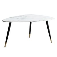 Couchtisch FineBuy Sofatisch Marmor Optik 90 cm Wohnzimmertisch Tisch Dreibein – Ansicht 6