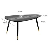 Couchtisch FineBuy Sofatisch Marmor Optik 90 cm Wohnzimmertisch Tisch Dreibein – Ansicht 3