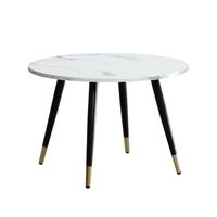 Couchtisch FineBuy Sofatisch Marmor Optik 60 cm Wohnzimmertisch Rund Tisch – Ansicht 6