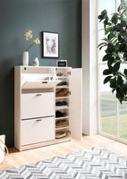 Schuhschrank FineBuy Schuhkipper Garderobe Weiß Schuhkommode Flurschrank Modern – Ansicht 4