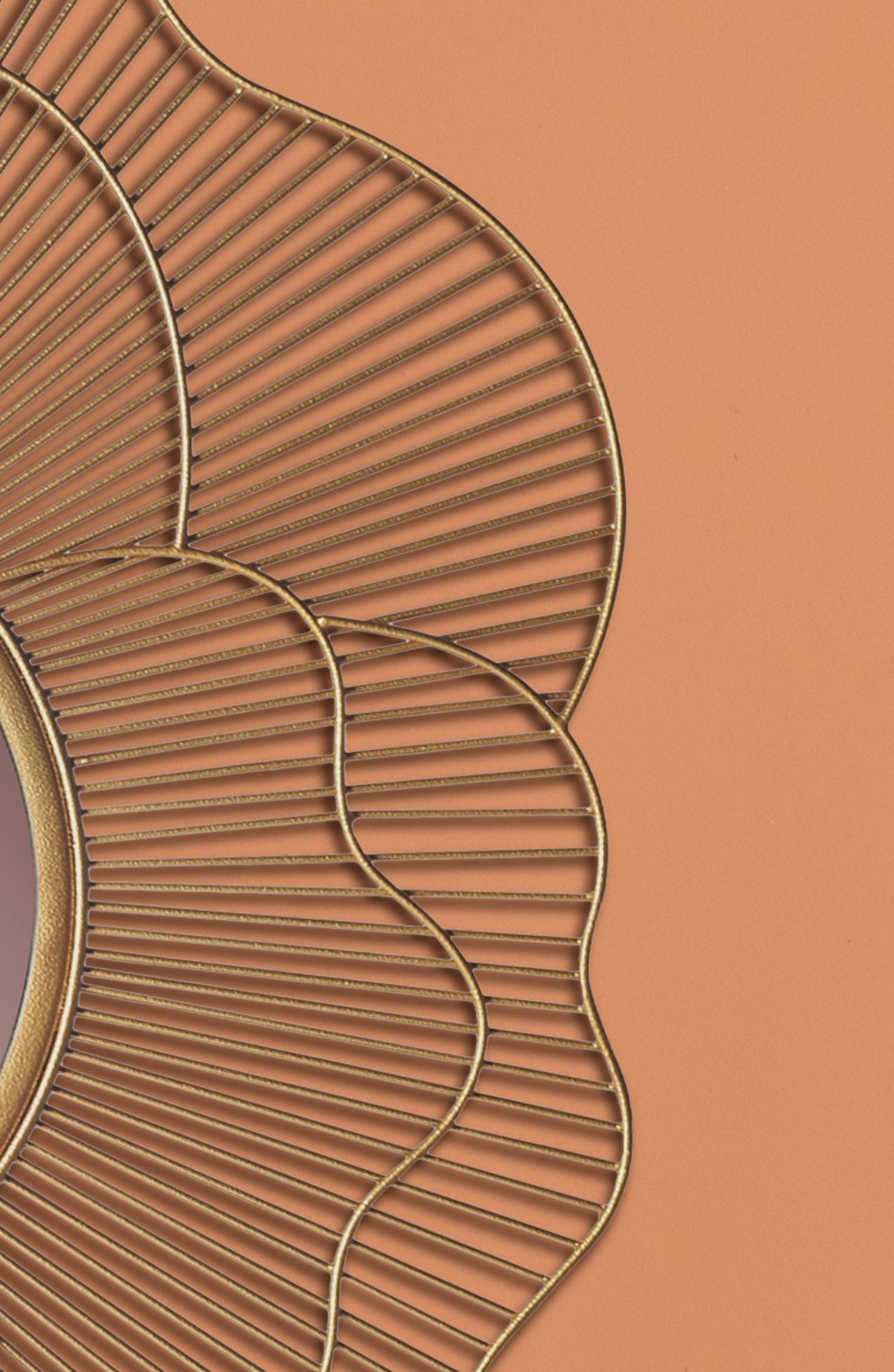 FineBuy Design Wandspiegel rund gold 77 cm groß - Flur Spiegel mit Goldrahmen Blüten - Dekospiegel modern für die Wand - Garderobenspiegel | Farbe: Gold