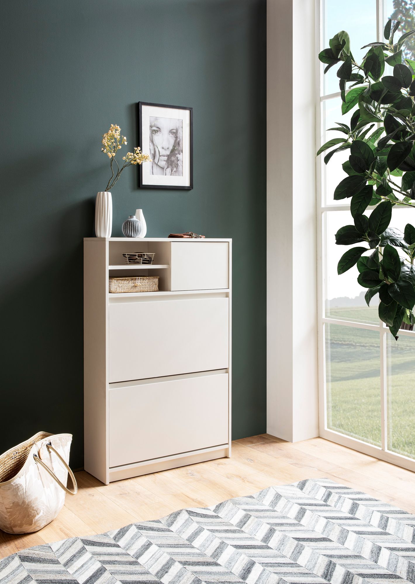 FineBuy Schuhschrank Weiß 71x110x24 cm Schuhkipper Geschlossen, Schuhkommode Modern, Flurschrank mit Ablage, Schuhaufbewahrung Flurkommode für Schuhe Hoch | Farbe: Weiß FineBuy Schuhschrank Weiß 71x110x24 cm Schuhkipper Geschlossen, Schuhkommode Modern, Flurschrank mit Ablage, Schuhaufbewahrung Flurkommode für Schuhe Hoch | Farbe: Weiß