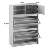 Schuhschrank FineBuy Schuhkipper Garderobe Weiß Modern Schuhkommode Flurschrank – Ansicht 3