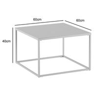 Couchtisch FineBuy Sofatisch 60 cm Weiß Metall Wohnzimmertisch Tisch Industrial – Ansicht 3