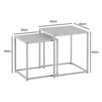 Beistelltisch FineBuy Satztisch Metall 2 teilig Couchtisch Tisch Set Weiß – Ansicht 3