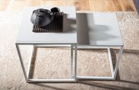 Beistelltisch FineBuy Satztisch Metall 2 teilig Couchtisch Tisch Set Weiß – Ansicht 4