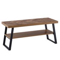Schuhbank FineBuy 100 cm Garderobenbank Eiche Fischgrät Dekor Flur Schuhregal – Ansicht 6