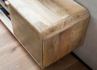 Massivholz TV-Board 160cm Kommode Mango mit goldener Hammerschlag Front Lowboard Fernsehschrank – Ansicht 5
