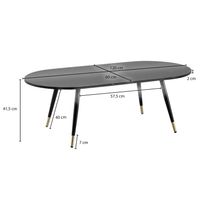 Couchtisch FineBuy Sofatisch Marmor Optik 120 cm Wohnzimmertisch Tisch Modern – Ansicht 3