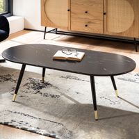 Couchtisch FineBuy Sofatisch Marmor Optik 120 cm Wohnzimmertisch Tisch Modern – Ansicht 1
