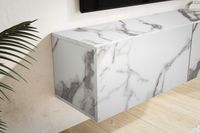 TV Schrank FineBuy Hängend 120 cm Lowboard Marmor-Optik TV-Kommode Klapptür – Ansicht 4