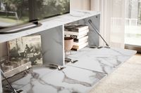 TV Schrank FineBuy Hängend 160 cm Lowboard Marmor-Optik TV-Kommode Klapptür – Ansicht 4