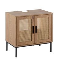 Waschbeckenunterschrank FineBuy Badschrank 60x60x40 cm Unterschrank Eiche Optik – Ansicht 6