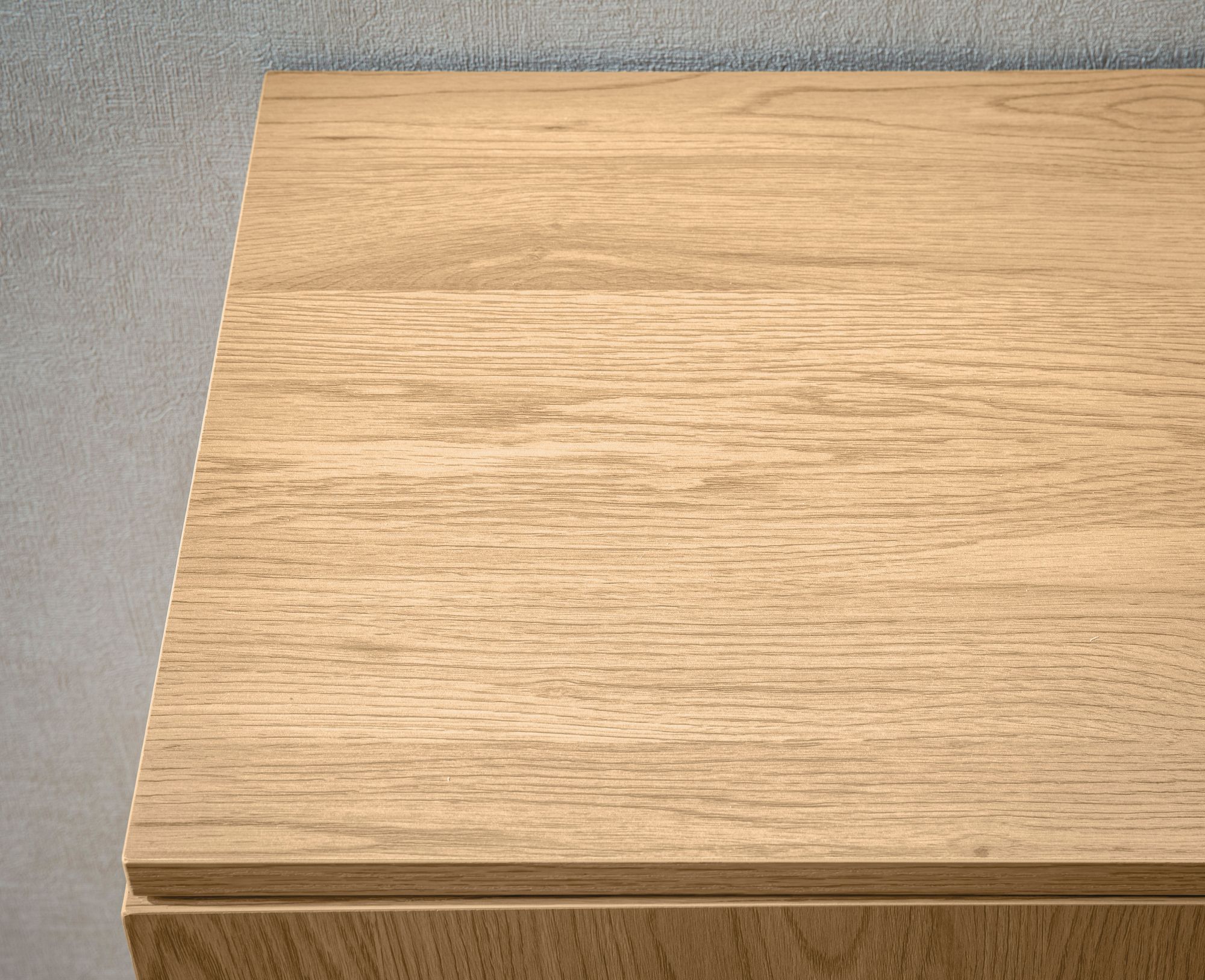 FineBuy Sideboard 140x80x39 cm Kommode Eiche-Dekor mit Rattan Geflecht Modern, Hoher Kommodenschrank, Standschrank mit 3 Türen, Anrichte Wohnzimmer | Farbe: Braun