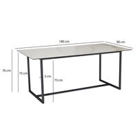 FineBuy Design Esstisch Keramik Glas 180 x 90 cm Keramiktisch Esszimmertisch – Ansicht 3
