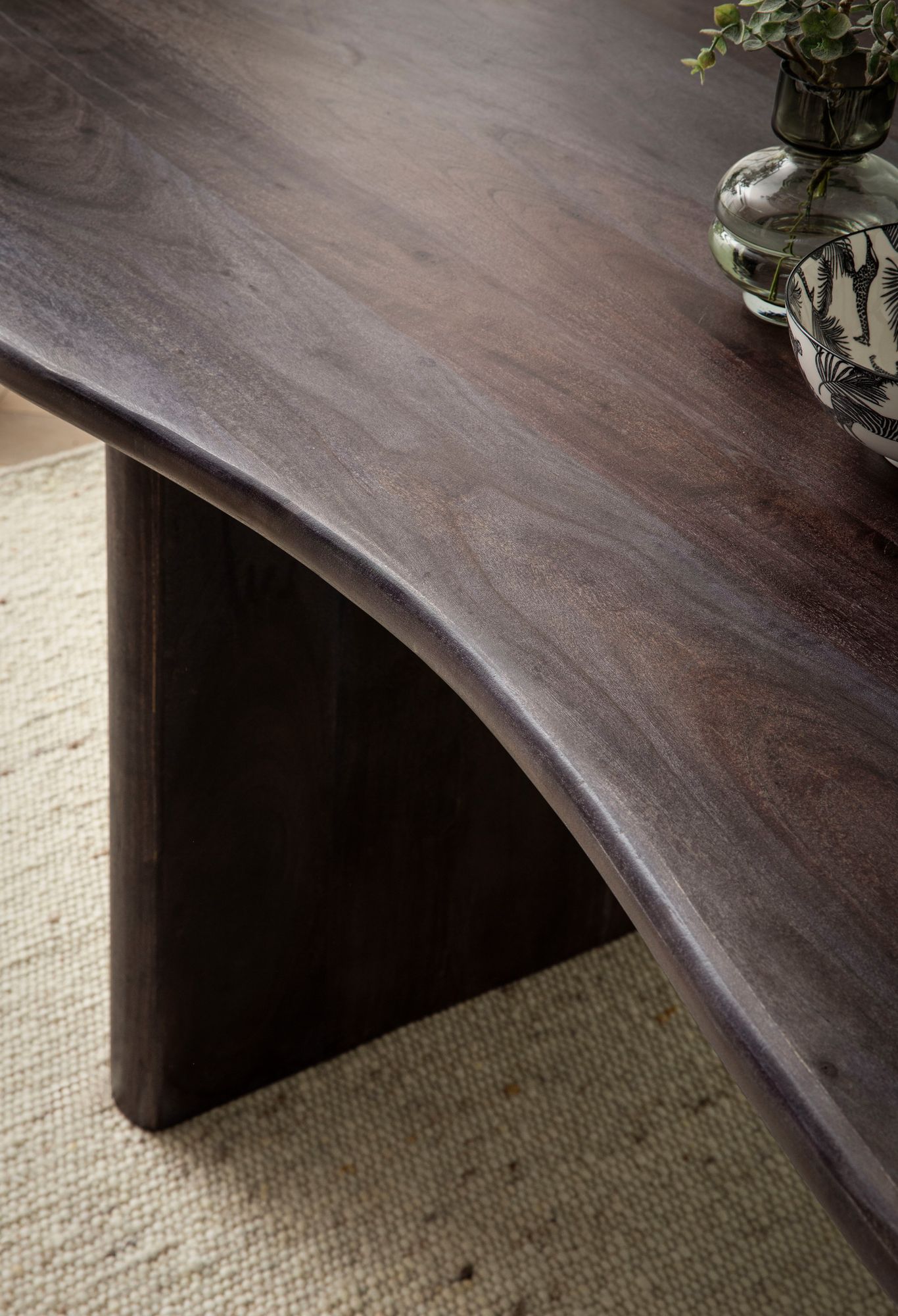 Esszimmertisch FineBuy Esstisch 180 cm Holz Dunkelbraun Küchentisch Nierenform – Ansicht 5