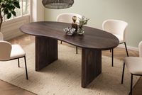 Esszimmertisch FineBuy Esstisch 180 cm Holz Dunkelbraun Küchentisch Nierenform – Ansicht 2