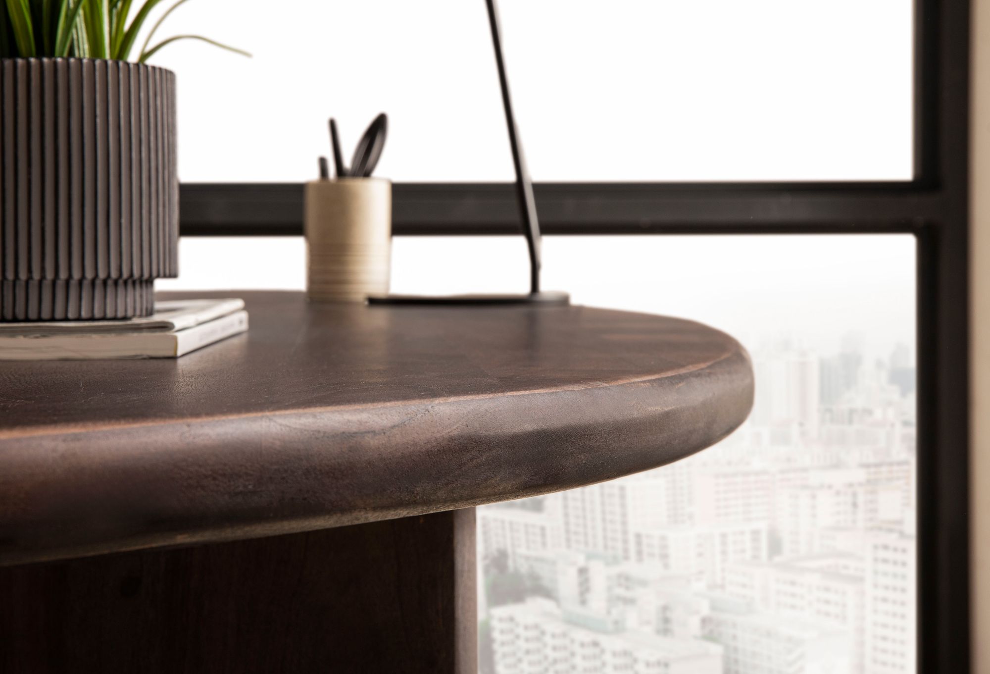 Schreibtisch FineBuy Computertisch 180 cm Massivholz Bürotisch Nierenform – Ansicht 5