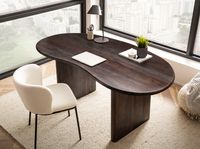 Schreibtisch FineBuy Computertisch 180 cm Massivholz Bürotisch Nierenform – Ansicht 2